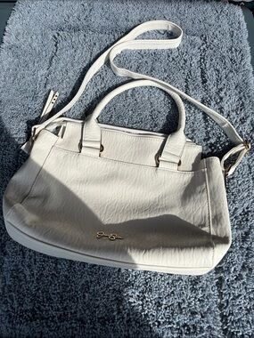 Jessica Simpson Cream Shoulder Tote with Gold Accent